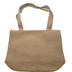 NWOT Denim & Co. Beach Bag with Zipper Zip Top Vacation Travel Lined A265078